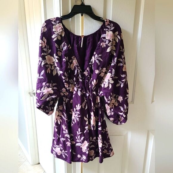 Free People Portia Floral Babydoll Mini Dress Size XS NEW - Picture 2 of 10